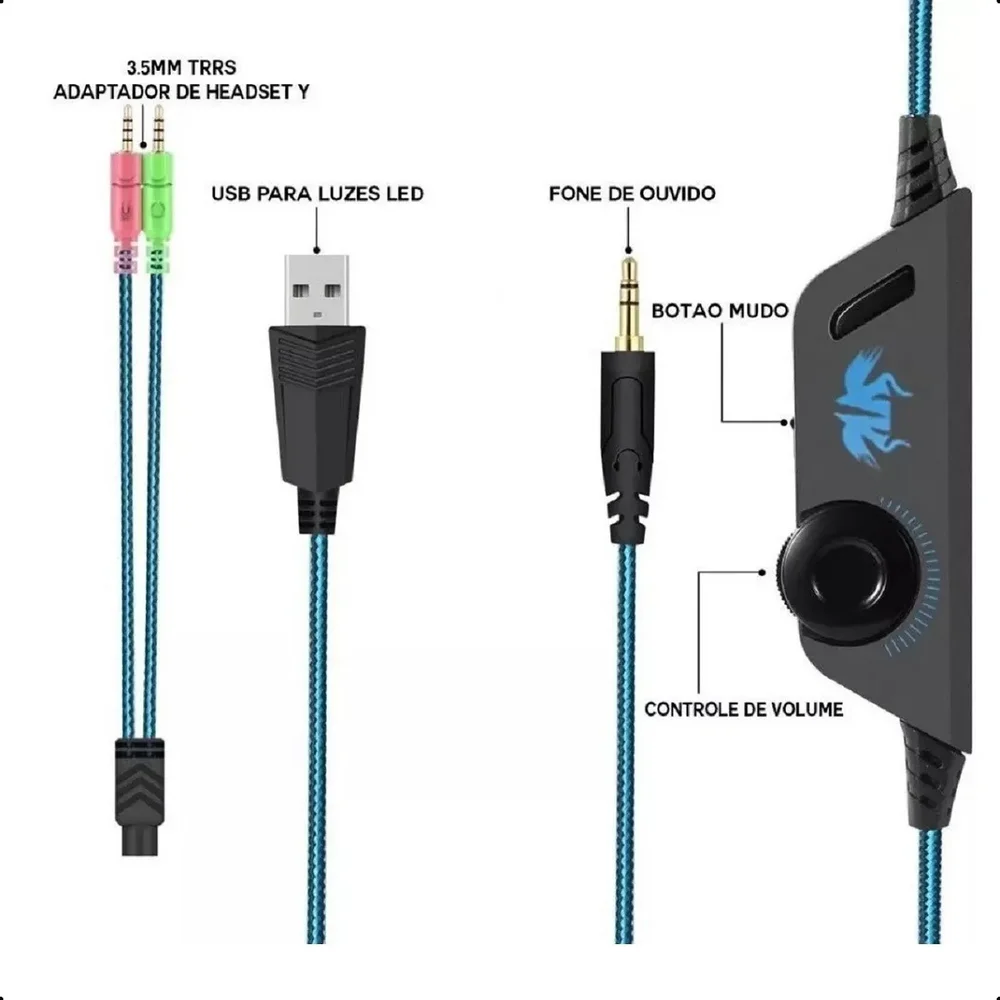 Imagem 2 de 5 do produto Fone De Ouvido Gamer Knup Compatível Multi Plataforma