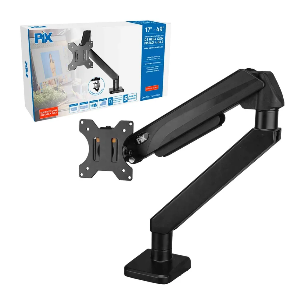 Imagem 5 de 5 do produto Suporte Monitor Pistão A Gás Multiarticulado 17 A 49
