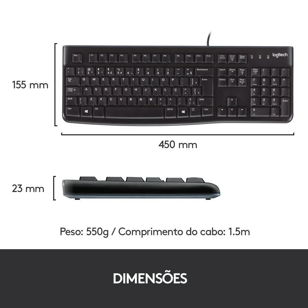 Imagem 4 de 4 do produto Teclado Com Fio Usb Logitech K120