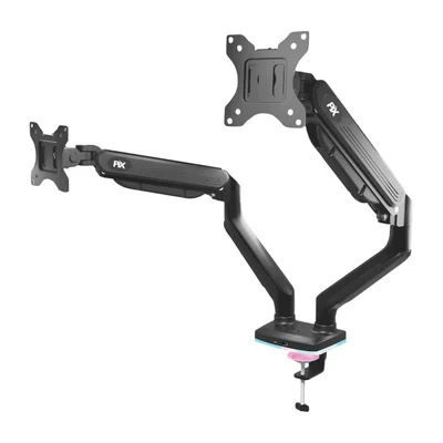 Suporte 2 Monitores RGB Gamer Pistão Gás Articulado 17 A 35