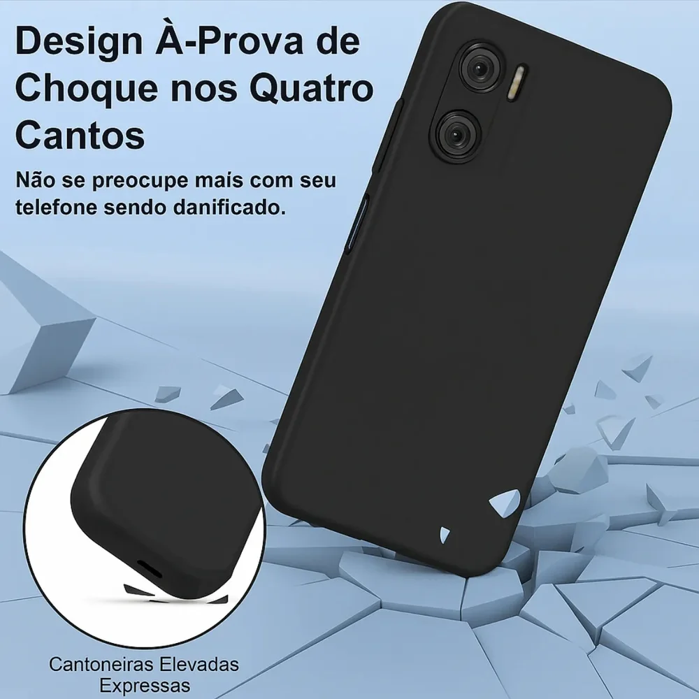 Imagem 3 de 5 do produto Case Silicone Aveludada Preto + Película Fosca Privacidade Samsung Galaxy A07