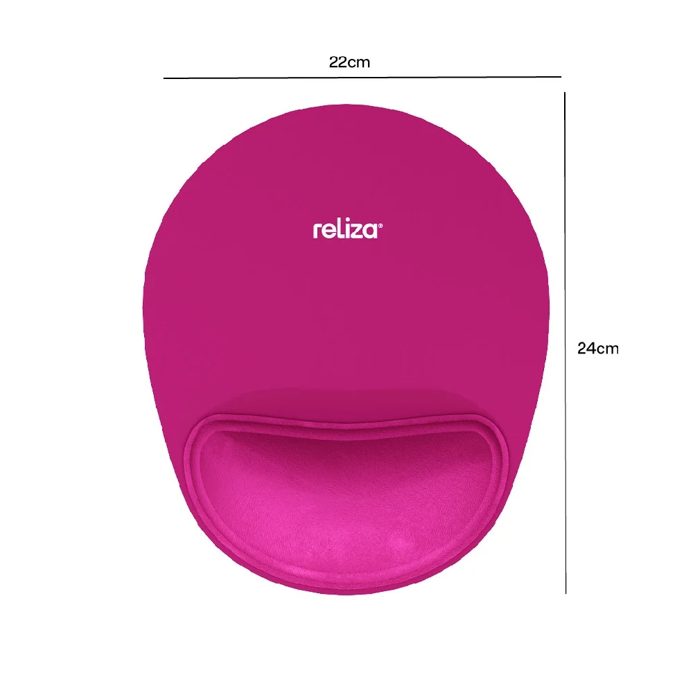 Imagem 2 de 5 do produto Mouse Pad Ergonômico 24 X 20,6cm, Reliza Comfort, Apoio Para Pulso E Base Antiderrapante - Magenta