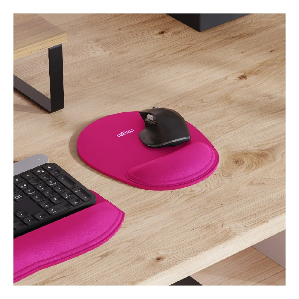 Imagem 5 de 5 do produto Mouse Pad Ergonômico 24 X 20,6cm, Reliza Comfort, Apoio Para Pulso E Base Antiderrapante - Magenta