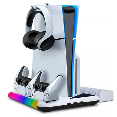 Suporte Cooler Resfriamento Ps5 Normal Ps5 Slim Ps5 Pro Carrega 2 Controles