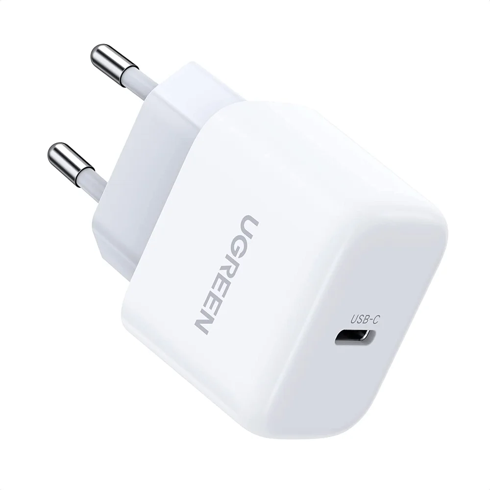 Carregador Ugreen Mini Usb-c 20w Pd (branco) Power Delivery 3.0, Quick Charge 4.0+/3.0 E Fcp, Compatível Iphone 17 Pro Max, Air 16, 15, 14, 13, 12, 11 Plus, Se, Xs, Xr, Xs, 8,
