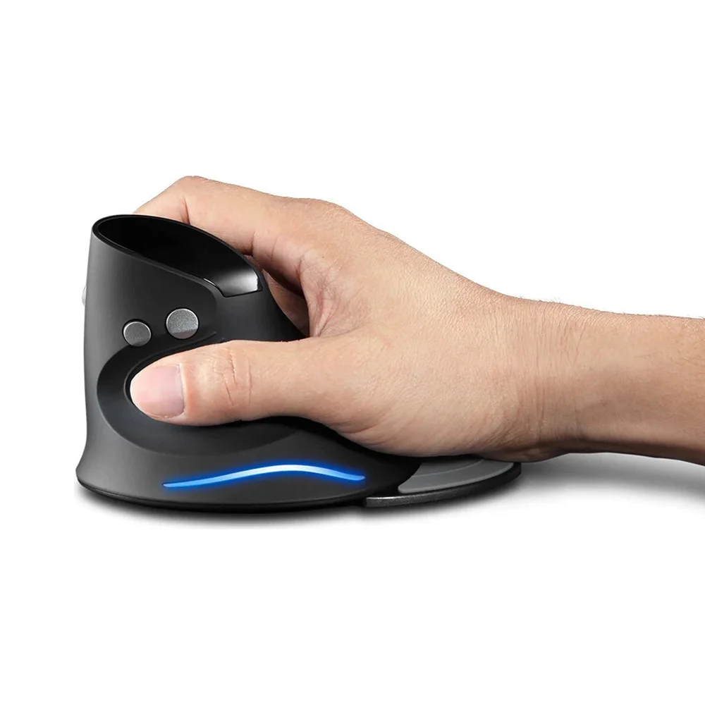 Imagem 3 de 5 do produto Mouse Sem Fio Vertical Ergonômico Wireless 2.4g Com LED Fire Phoenix D-m6 Preto