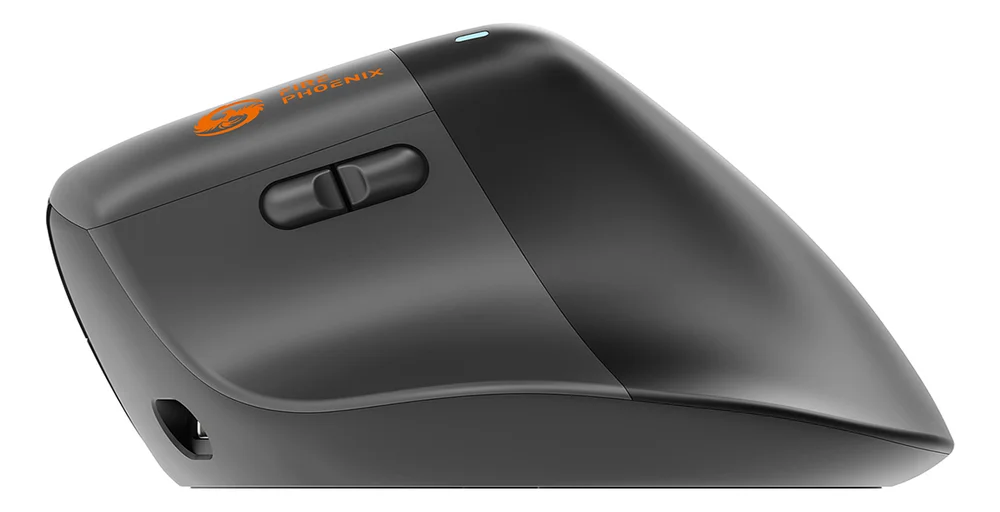 Imagem 3 de 4 do produto Mouse Bluetooth Sem Fio Wireless Vertical Ergonomico 2.4ghz Recarregavel Fire Phoenix D-m4 Grafite
