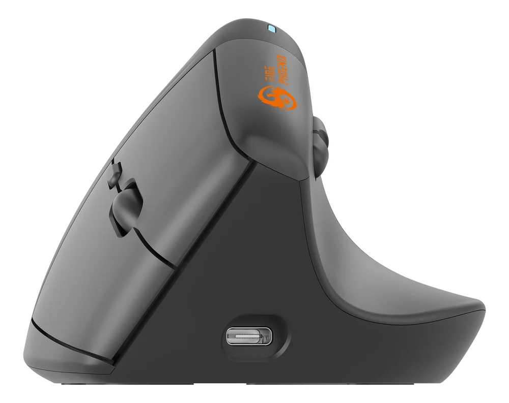 Imagem 4 de 4 do produto Mouse Bluetooth Sem Fio Wireless Vertical Ergonomico 2.4ghz Recarregavel Fire Phoenix D-m4 Grafite