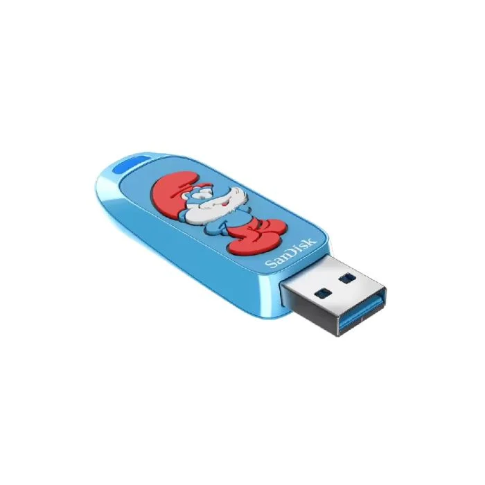 Imagem 3 de 5 do produto Pen Drive Sandisk Smurfs Usb 3.2 Gen 1 64gb Azul - Sdczis-128g-g46
