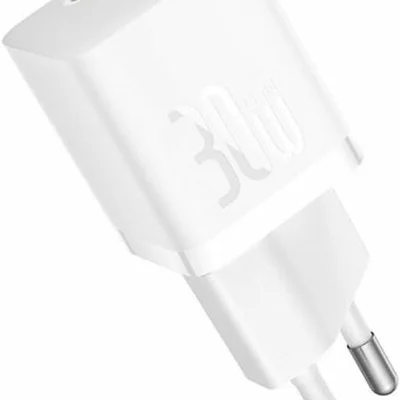 Carregador Baseus Turbo Gan5 Usb-c Para Iphone E Android (branco, 30w)