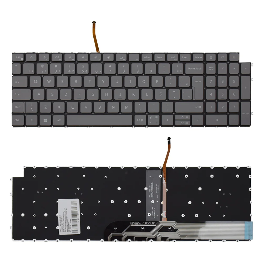 Teclado Para Notebook Dell Vostro 15-3510-p25t Abnt2 Cinza Escuro Teclado Para Notebook Dell Vostro 15-3510-p25t Abnt2 Cinza Escuro