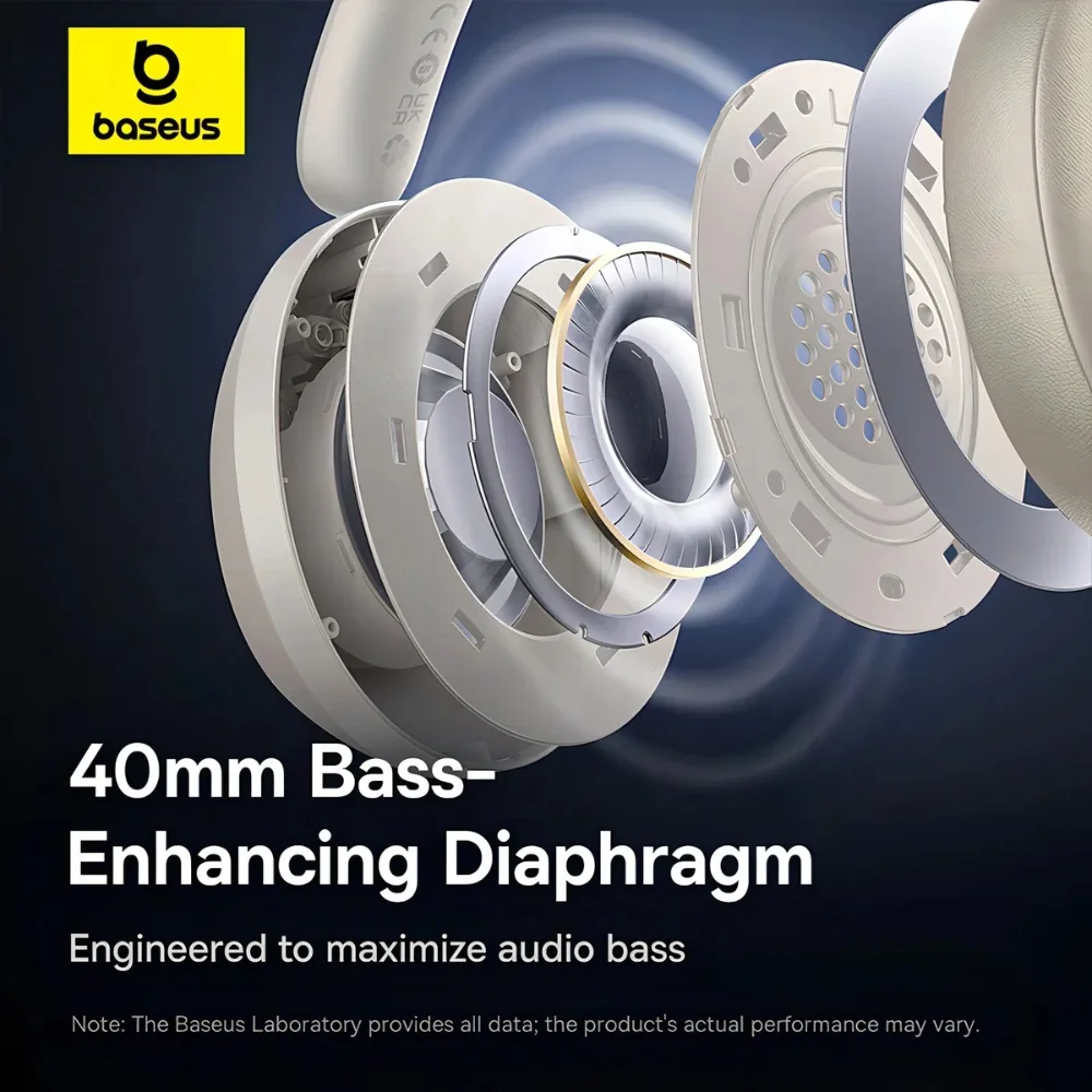 Imagem 2 de 5 do produto Fone Over-ear Baseus 50 Horas Resistente Água Moderno