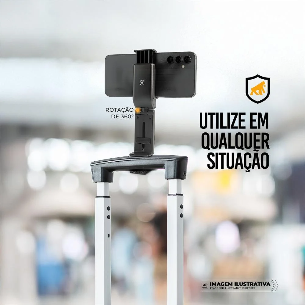 Imagem 3 de 5 do produto Suporte Articulado Para Mesa – Ajuste 90°, Rotação 360°, Dobrável, Antiderrapante E Compatível Com Smartphones Até 9cm – Hybrid - Gshield