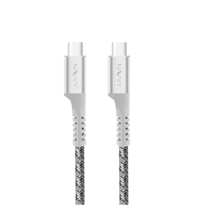 Cabo Fish Kevlar - Branco - Tipo C/ Tipo C - 1m