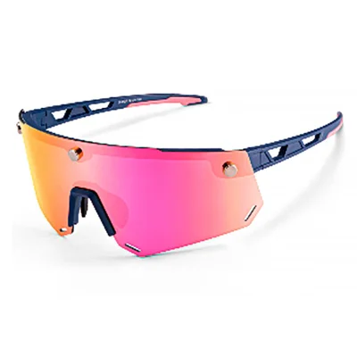 Óculos De Sol 2 Em 1 Ciclismo Polarizado Azul Rockbros