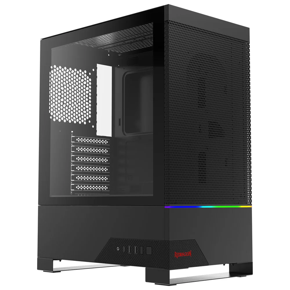 Imagem 4 de 5 do produto Gabinete Gamer Mid Tower Sem Fan Sem Fonte Ca-610b Carbon Preto Redragon