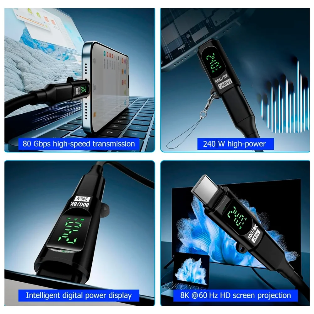 Imagem 5 de 5 do produto Adaptador Otg Ultra Rapido Usb 4.0 Tipo C Para Tipo C Pd240w Tasrioml