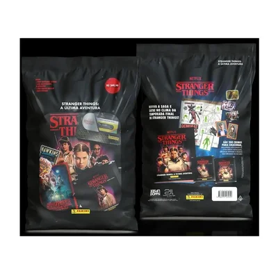 Stranger Things - Box Lata + 1 Álbum + 50 Envelopes de Figurinhas + 1 Card