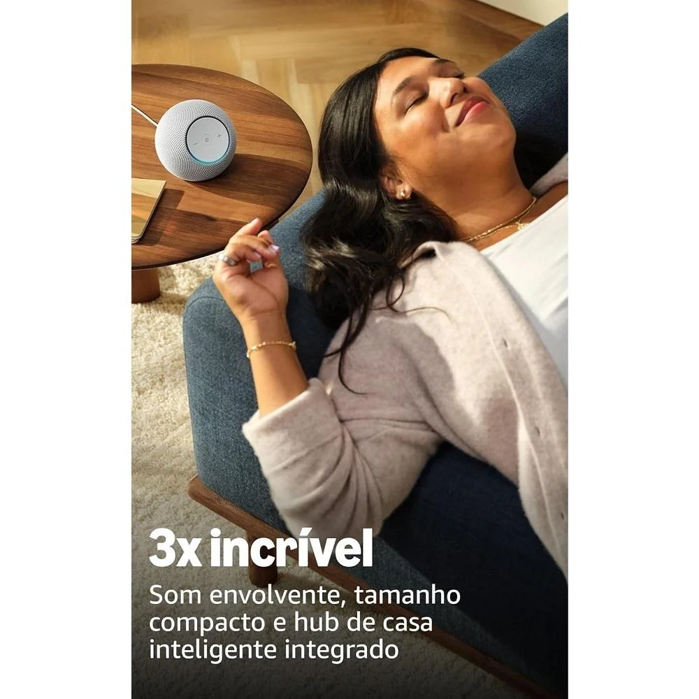 Imagem 5 de 5 do produto Amazon Echo Dot Max , Smart Speaker Com Alexa, Som Envolvente E Hub De Casa Inteligente Integrado, Ideal Para Sua Sala De Estar, Cor Branca