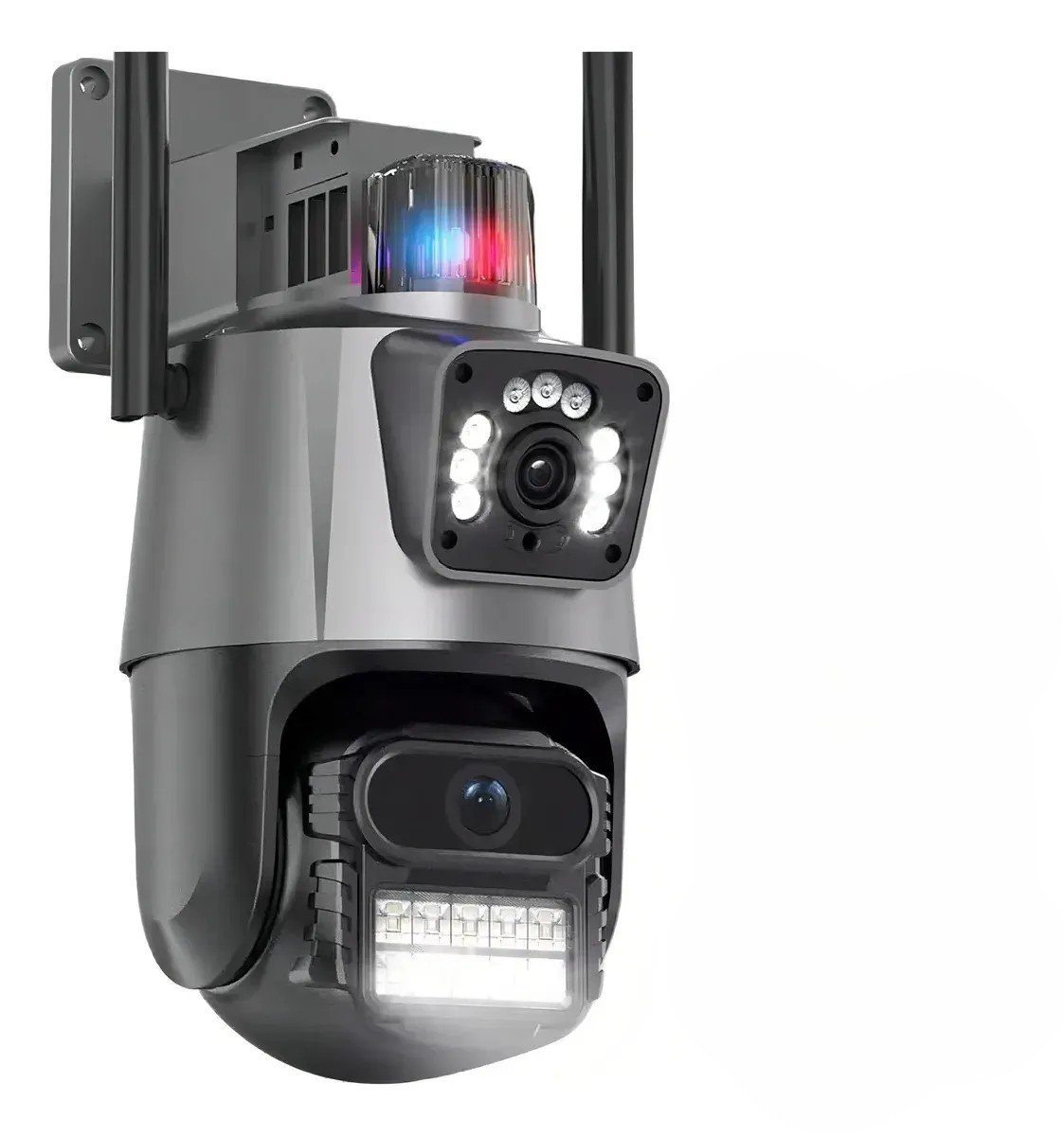 Câmera De Segurança Externa Dupla 4k, 6mp, Sirene Policial, Visão Noturna, Wifi