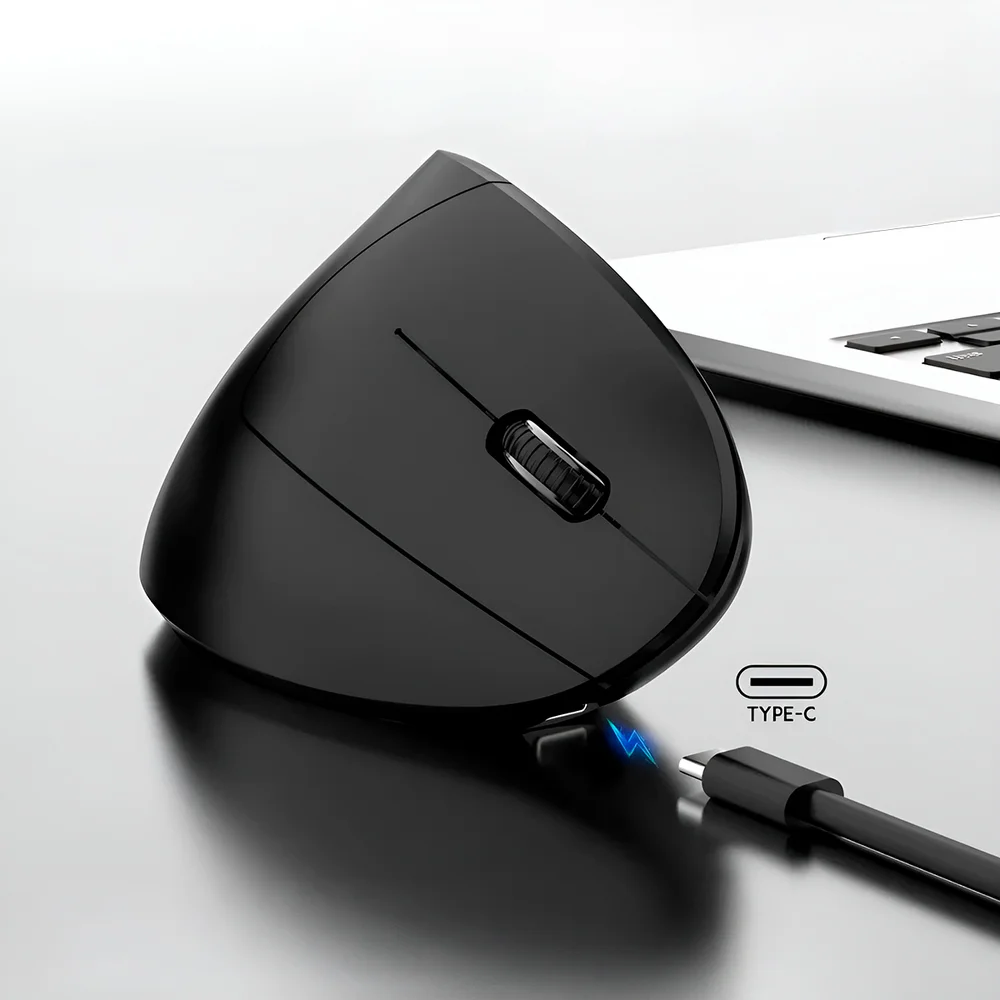 Imagem 2 de 5 do produto Mouse Vertical Sem Fio Wireless Bluetooth Receptor