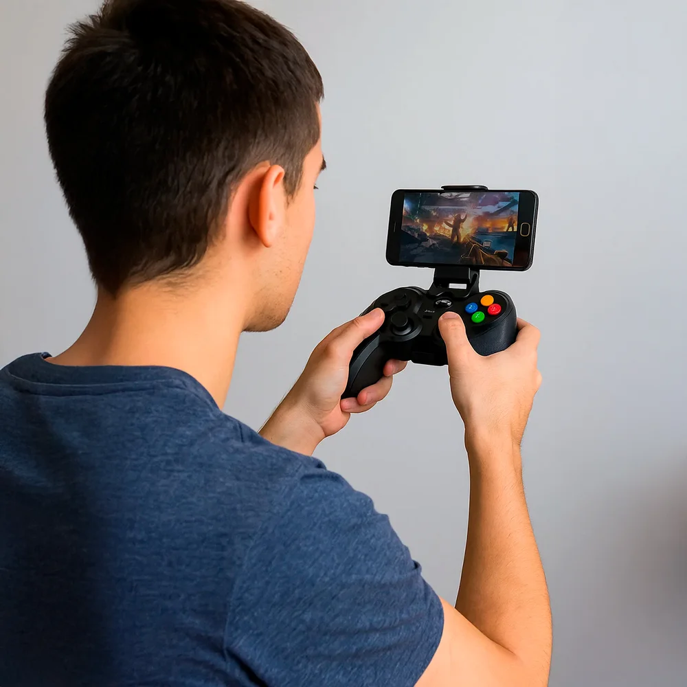 Imagem 3 de 5 do produto Controle Gamepad Bluetooth Suporte Celular Joystick