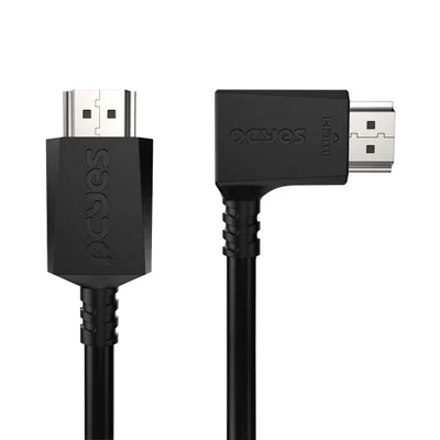 Cabo HDMI 2.0 Conec.90º Horizontal - Preto - 3 Metros - Phm20-3h-001