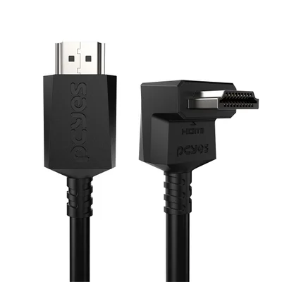 Cabo HDMI 2.0 Conec.90º Vertical - Preto - 3 Metros - Ph20-3v-c