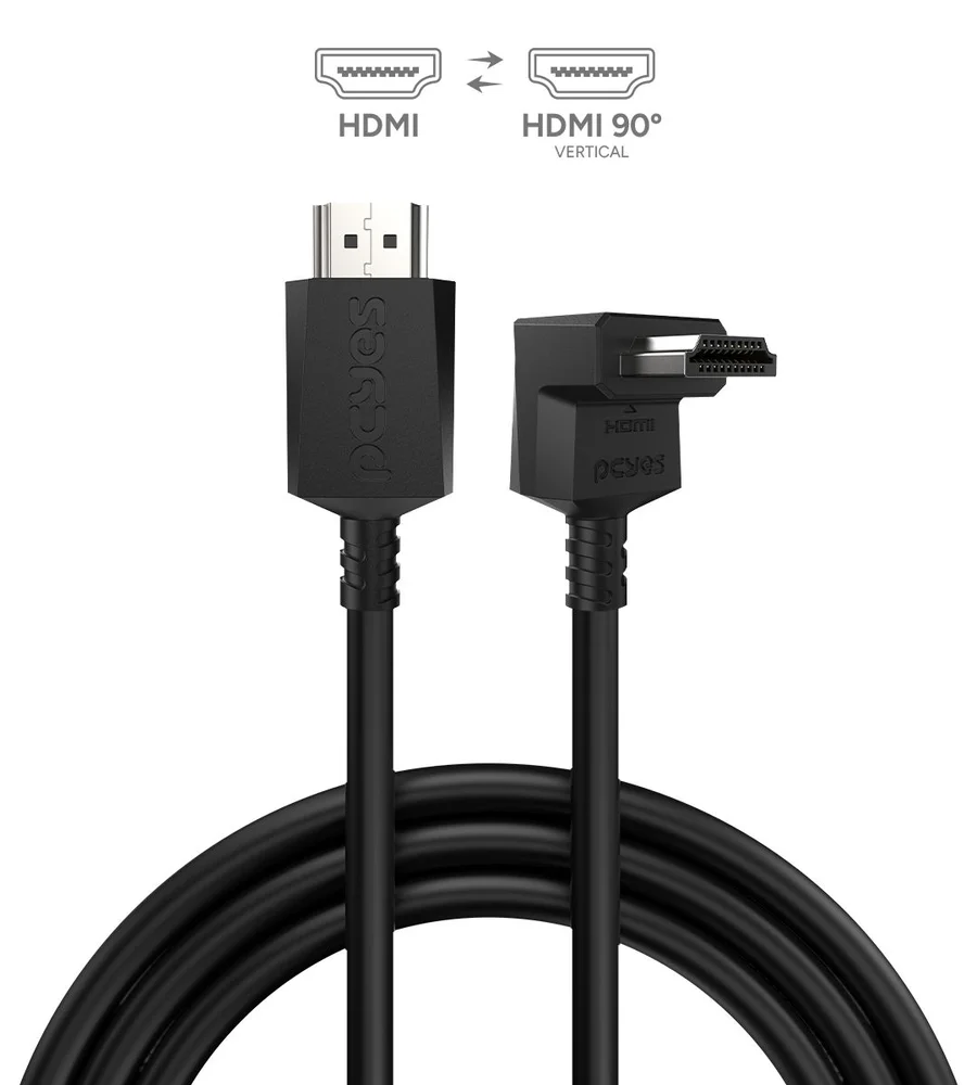 Imagem 5 de 5 do produto Cabo HDMI 2.0 Conec.90º Vertical - Preto - 3 Metros - Ph20-3v-c