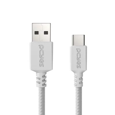 Cabo Usb A 2.0 Macho P/ Usb Tipo-c - Branco - 2 Metros - Nylon - Cbpy03b