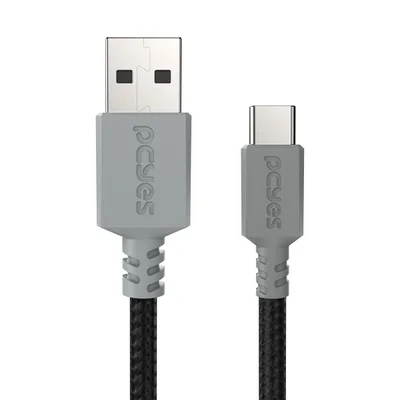 Cabo Usb A 2.0 Macho P/ Usb Tipo-c - Conec. Cinza - P/ Ps5 - 3m - Nylon - Cbpy03c