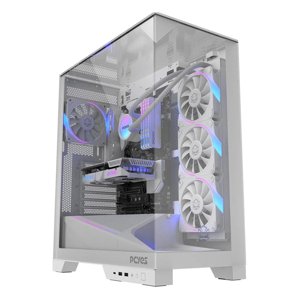 Gabinete Gamer PCyes Forcefield Dome White Ghost - Gffdwg