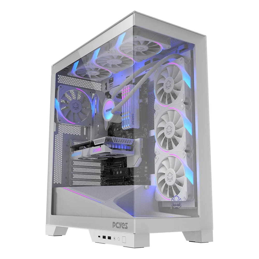 Gabinete Gamer PCyes Forcefield Flow White Ghost - Gfffwg