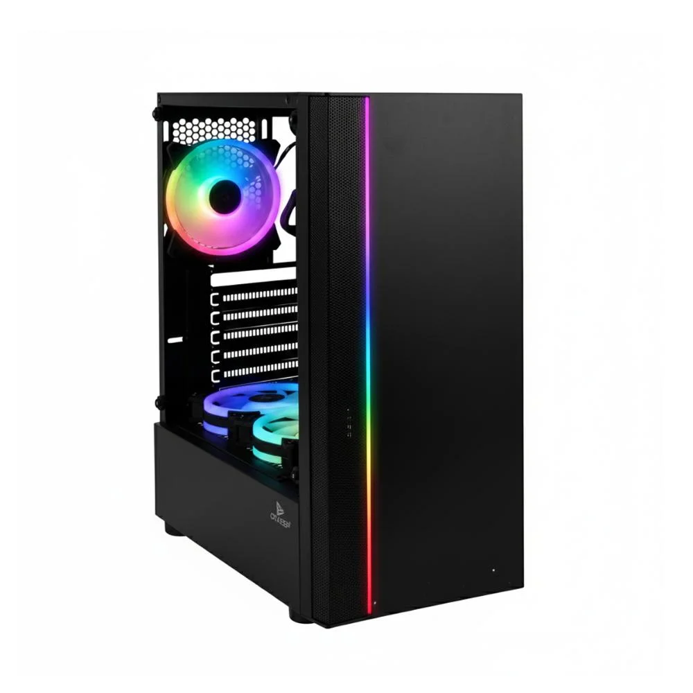 Gabinete Mid Tower Compatível Atx/m-atx 3 Ventoinhas RGB Controladora