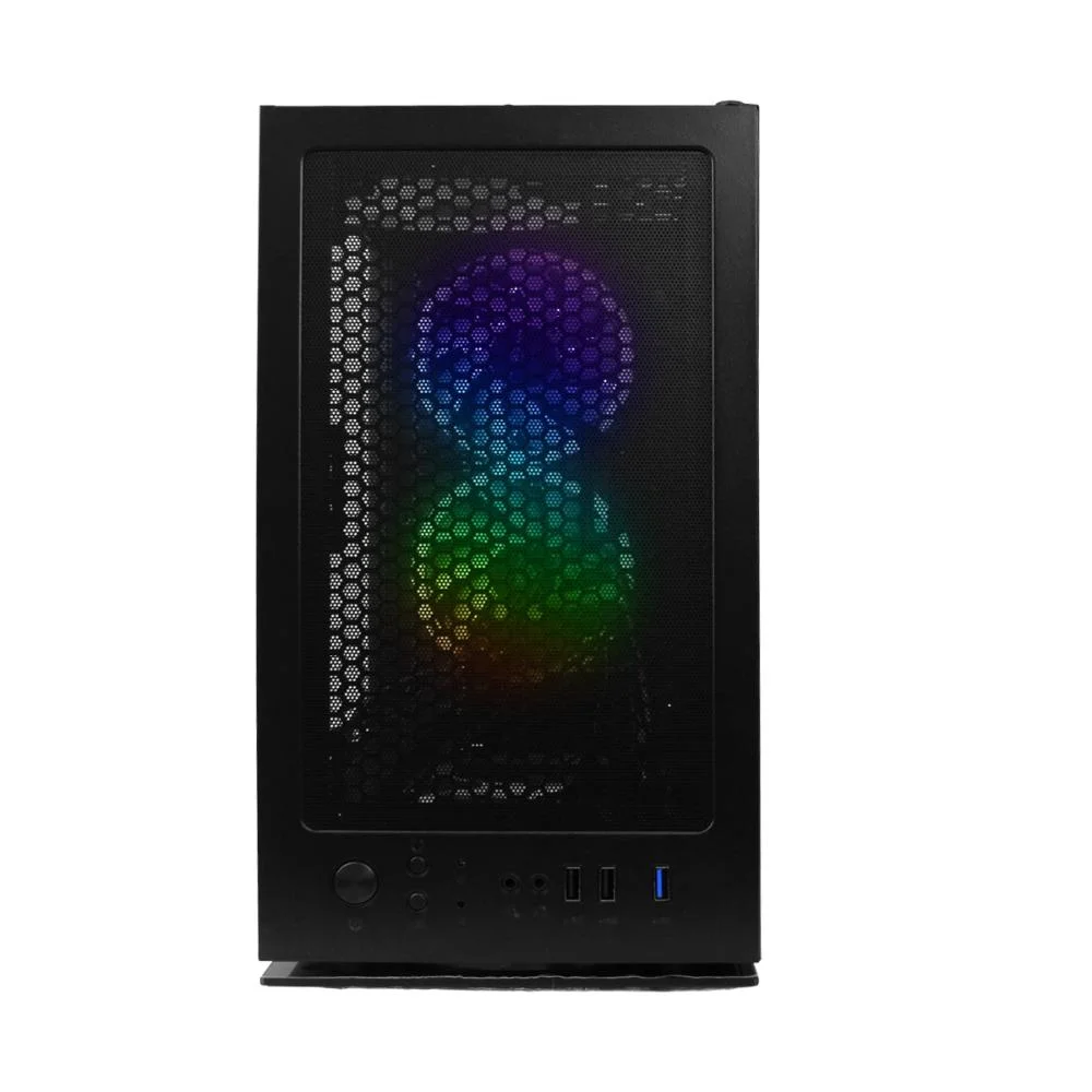 Imagem 2 de 5 do produto Gabinete Gamer 6 Ventoinhas RGB Mid Tower Atx Vidro Lateral Baia Para SSD/hdd