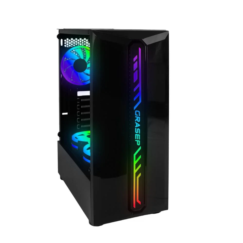 Gabinete Gamer Mid Tower Com 3 Fans RGB 12cm, Vidro Temperado E Usb 3.0