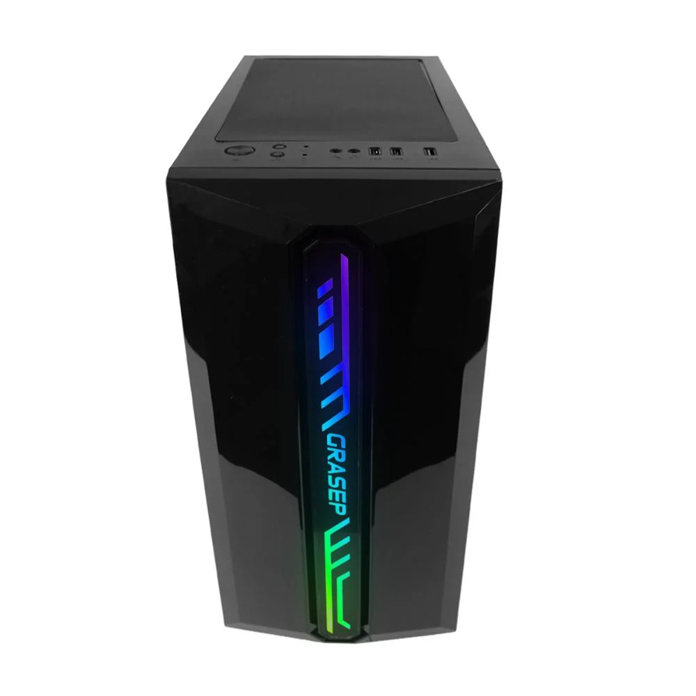 Imagem 2 de 5 do produto Gabinete Gamer Mid Tower Com 3 Fans RGB 12cm, Vidro Temperado E Usb 3.0