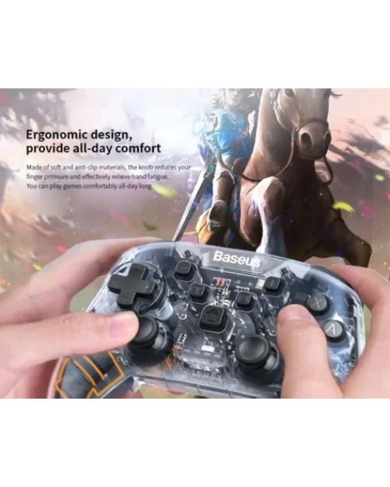 Imagem 4 de 4 do produto Controle Para Jogos Baseus Sw Com Sensor De Movimento E Vibração, Preto Transparente.