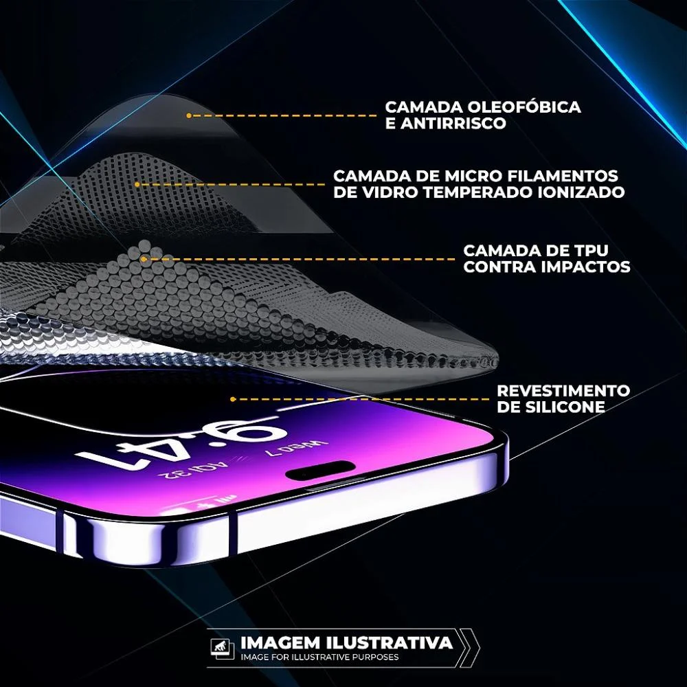 Imagem 3 de 5 do produto Película Para Iphone Air - Defender Glass Preta - Gshield
