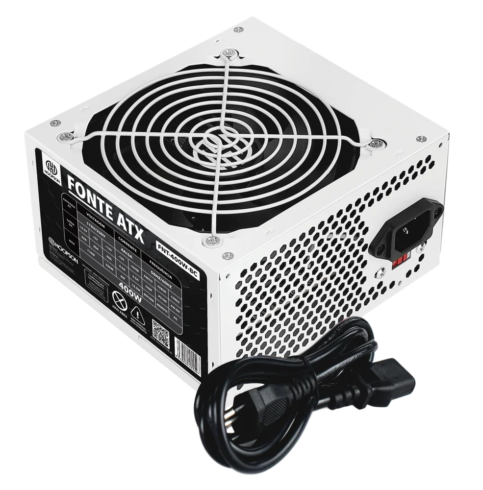 Imagem 3 de 5 do produto Fonte De Alimentação Atx Gamer Branca 400w Real Fnt-400w-bc