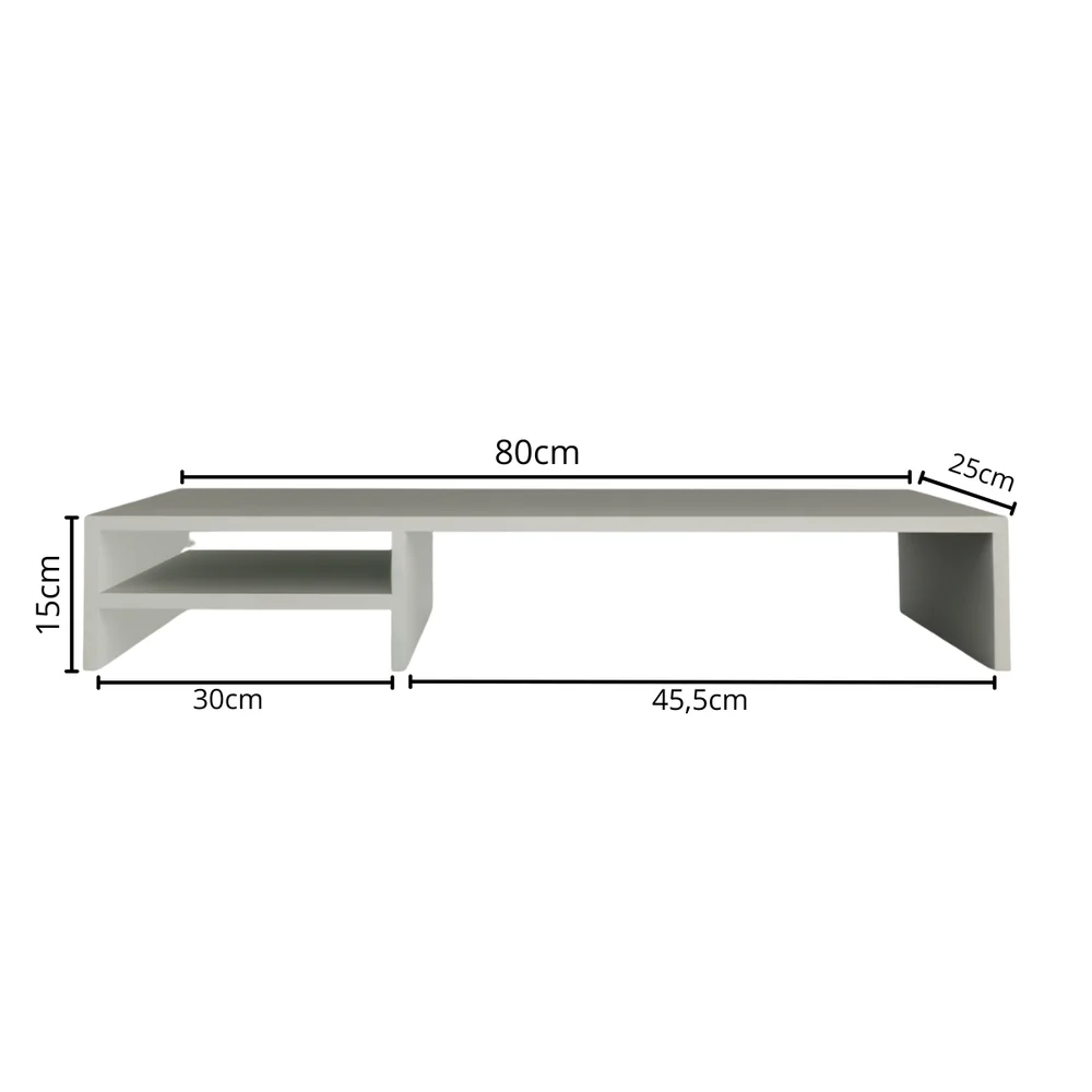 Suporte Para Monitor Setup Game Home Office 80x25x15 Branco Suporte Para Monitor Setup Game Home Office 80x25x15 Branco