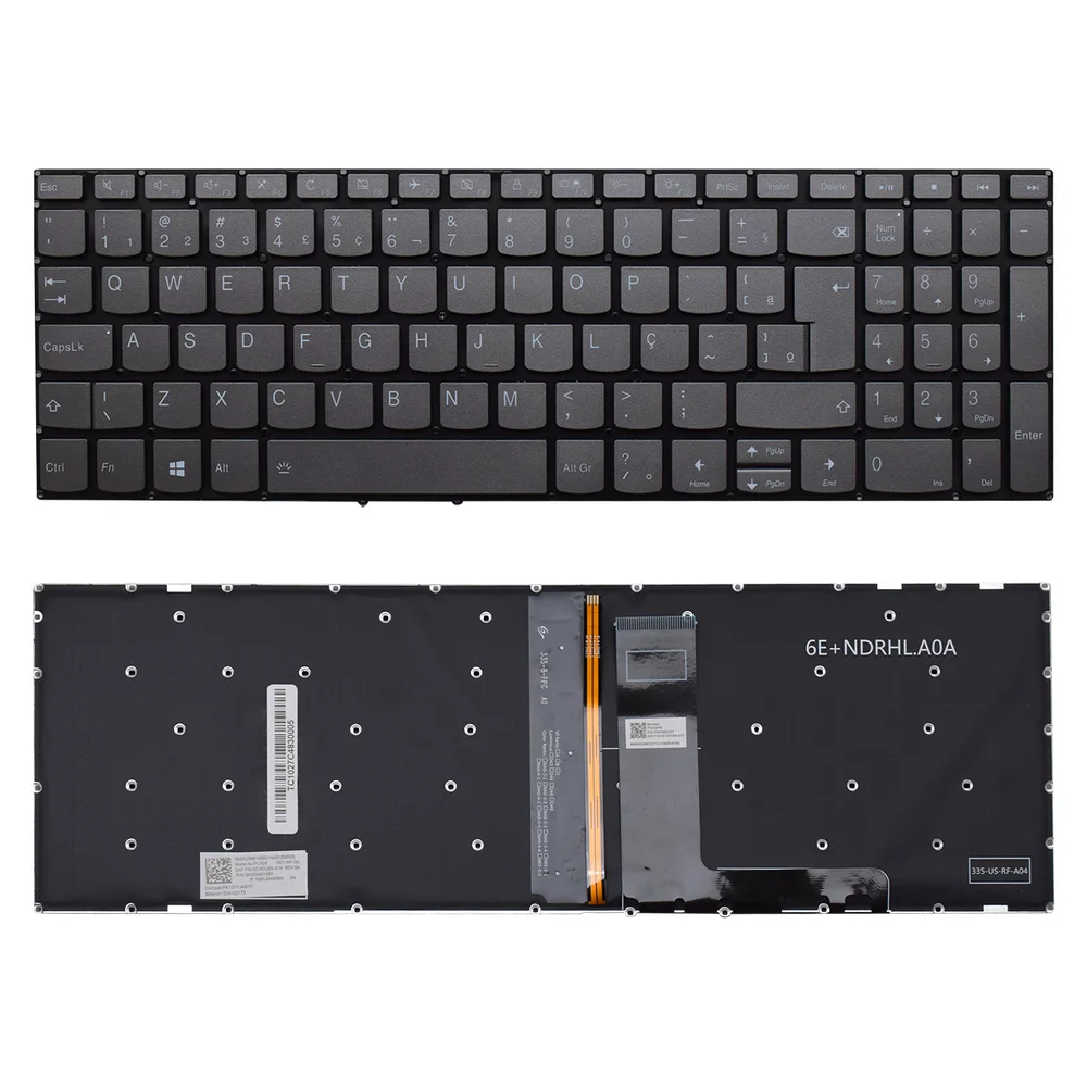 Teclado Para Notebook Lenovo V15 82nq000mbr Com Iluminação Teclado Para Notebook Lenovo V15 82nq000mbr Com Iluminação