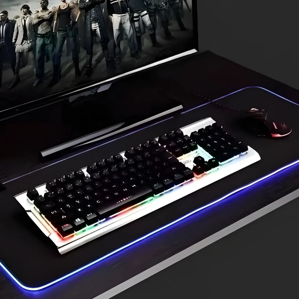 Imagem 2 de 5 do produto Mousepad Gamer RGB 13 Modos Microfibra Antiderrapante Lmp-10