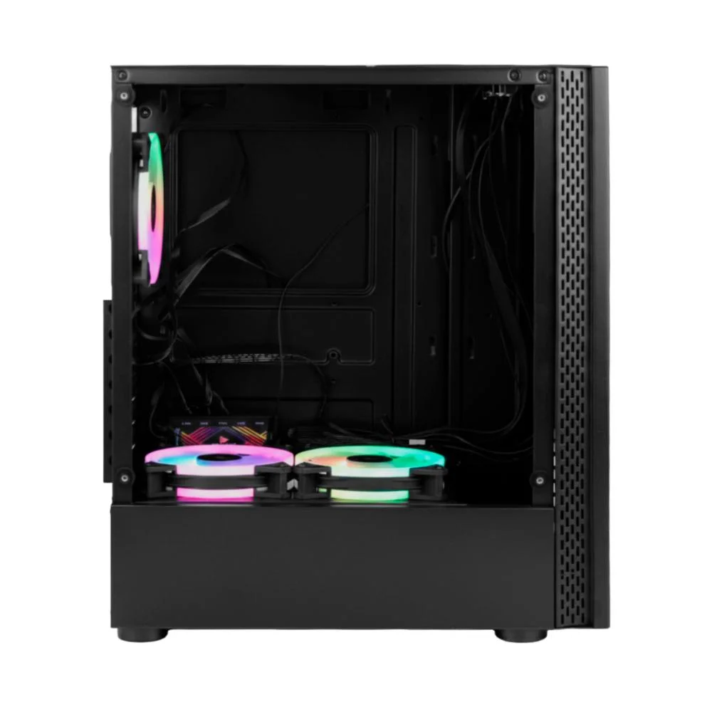 Imagem 3 de 5 do produto Gabinete Gamer Mid Tower Atx RGB 3 Fans Vidro Temperado Usb 3.0