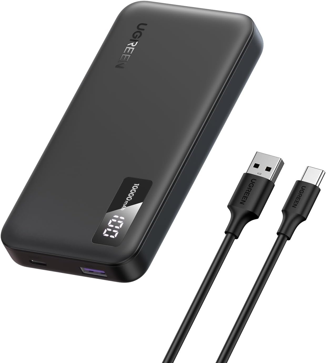 Ugreen Carregador Portátil Power Bank 10000mah Bateria Externa Rápido  22,5w, 20w, Usb A E Usb C Qc Pd 3.0, Visor Digital, LED