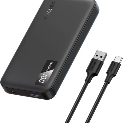 Ugreen Carregador Portátil Power Bank 10000mah Bateria Externa Rápido  22,5w, 20w, Usb A E Usb C Qc Pd 3.0, Visor Digital, LED