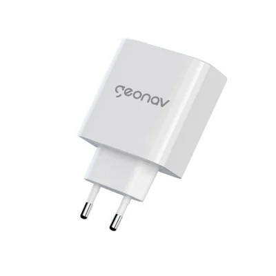 Carregador De Tomada Geonav Super Power Gan Duo Usb-c X Usb-a 2 Portas
