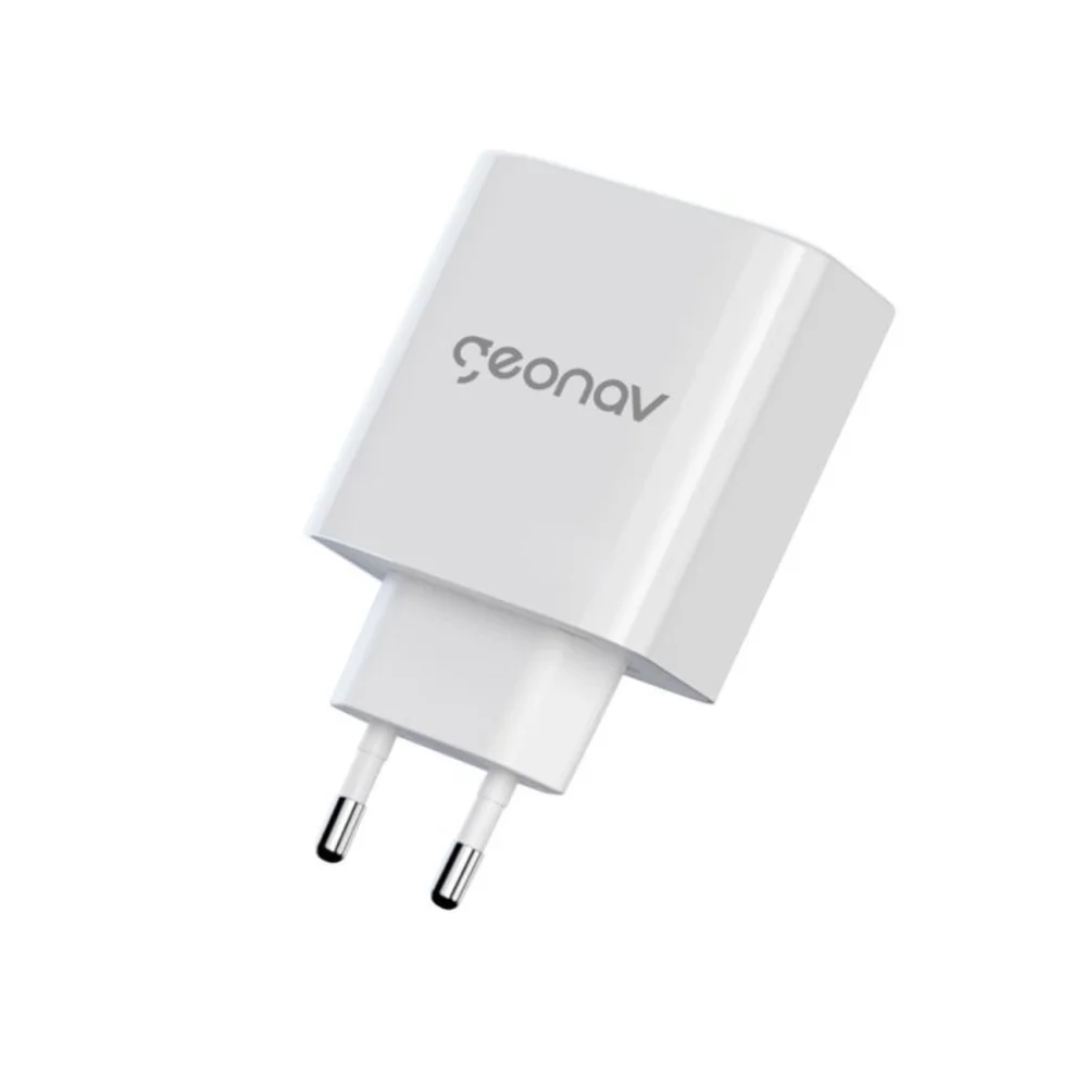Carregador De Tomada Geonav Super Power Gan Duo Usb-c X Usb-a 2 Portas