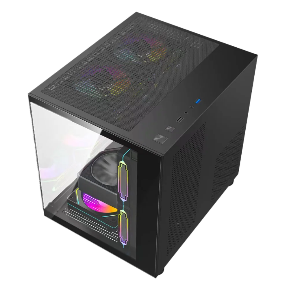 Imagem 3 de 3 do produto Gabinete Gamer Com 4 Fans Preto RGB Gb1796 - Hayom