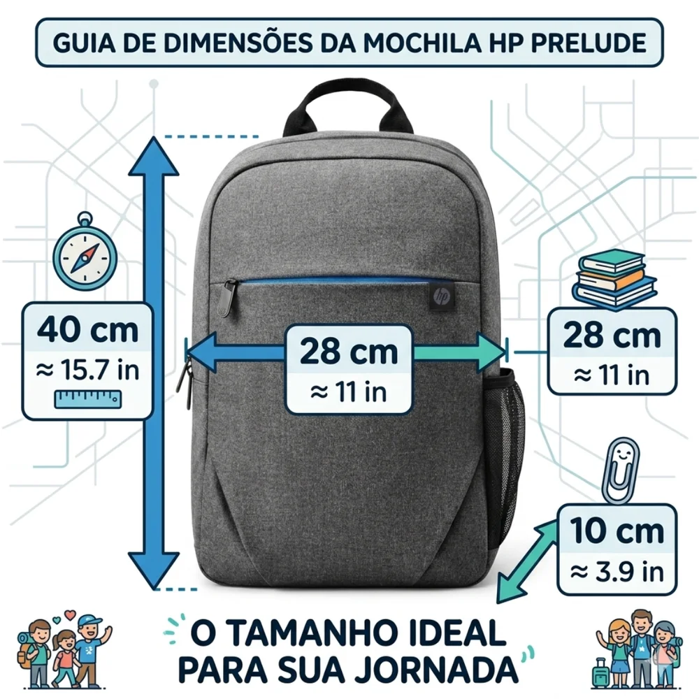 Imagem 2 de 5 do produto Mochila Hp Prelude Com Compartimento Para Notebook 15,6